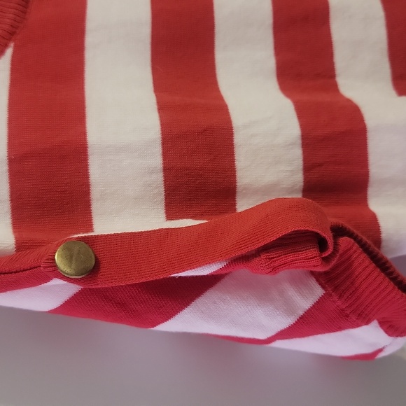 NWT Red and White Striped Short Sleeved Sweater - Picture 3 of 3